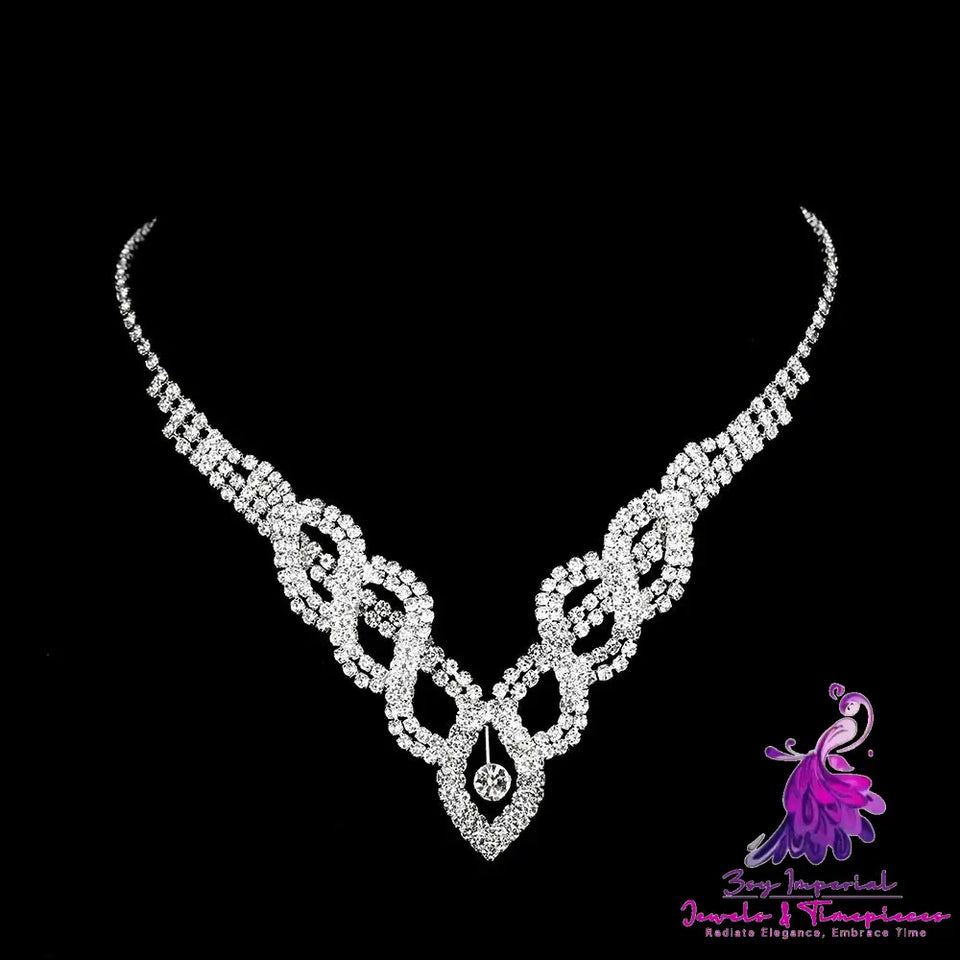 Three-piece Necklace Earrings Set