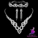 Three-piece Necklace Earrings Set