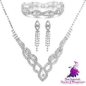 Three-piece Necklace Earrings Set