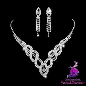 Three-piece Necklace Earrings Set