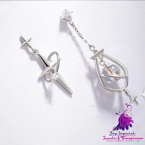 Women’s Fashion Simple Niche Long Silver Pin Earrings