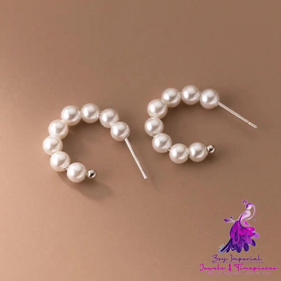 Pearl C-shaped Earrings