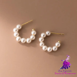 Pearl C-shaped Earrings