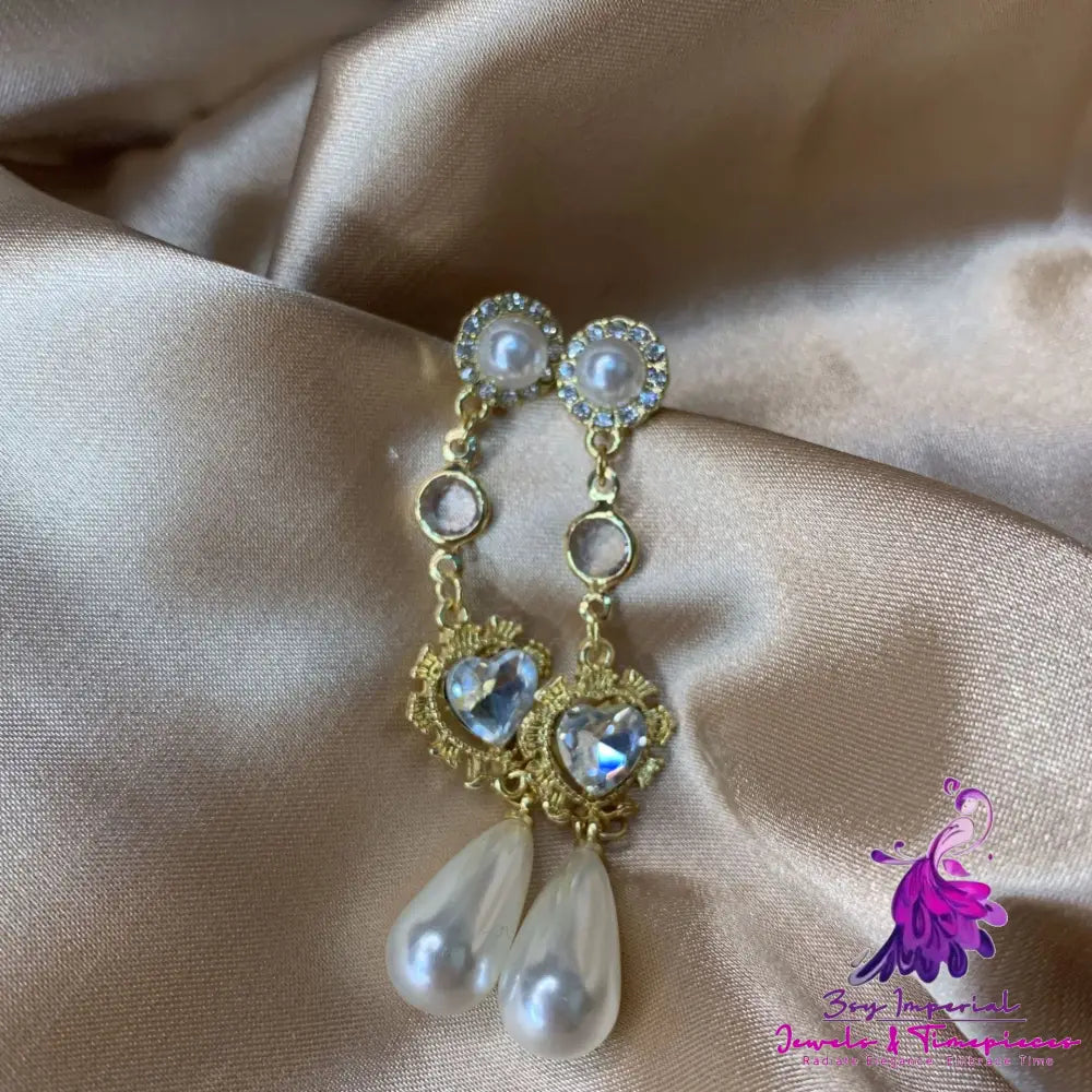 Sweet Pearl Jeweled Earrings