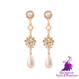 Sweet Pearl Jeweled Earrings