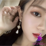 Sweet Pearl Jeweled Earrings