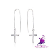 Simple Cross Earrings