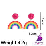 Rainbow Rice Bead Earrings