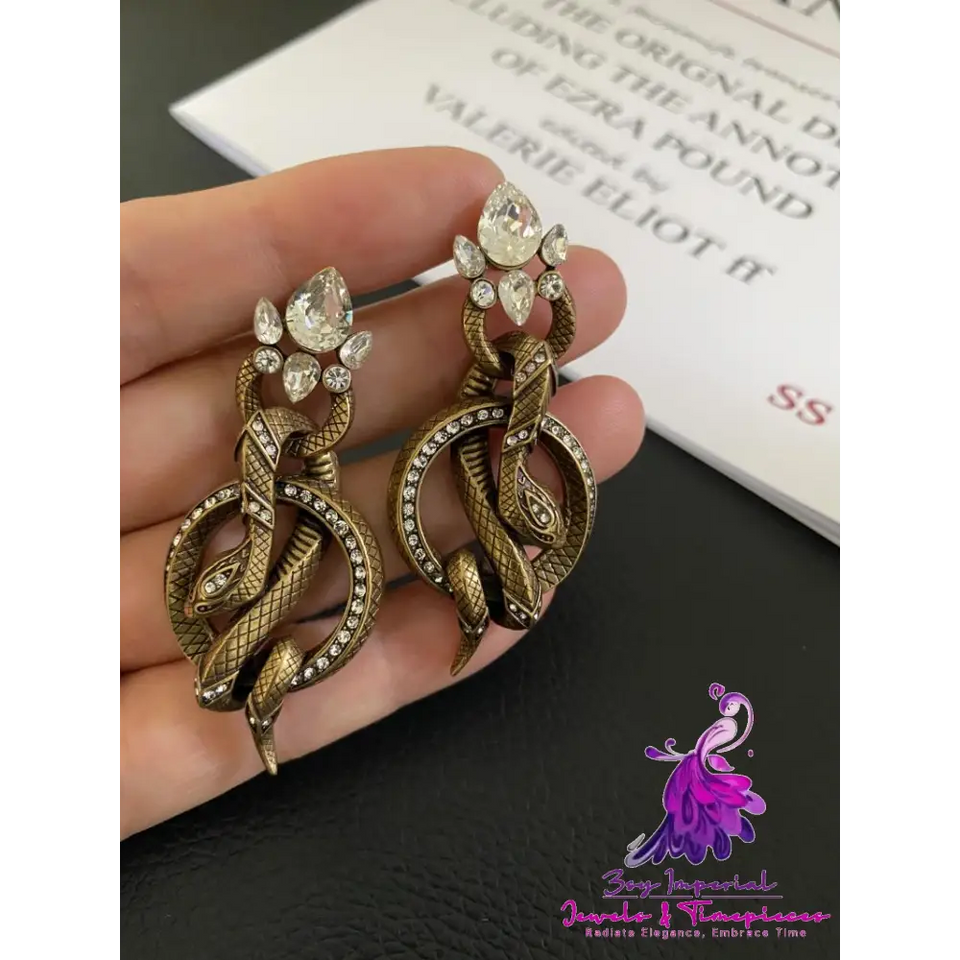 Retro Exaggerated Snake Earrings