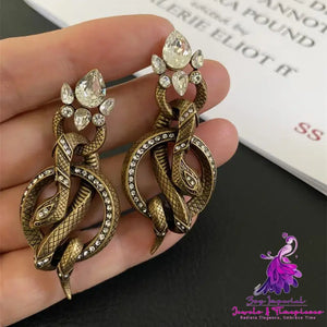 Retro Exaggerated Snake Earrings