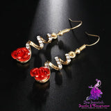 Vintage Rose Drop Earrings