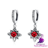 Six-Star Sterling Silver Earrings