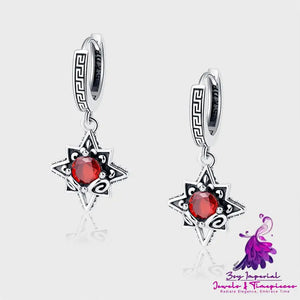 Six-Star Sterling Silver Earrings