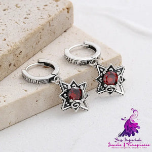 Six-Star Sterling Silver Earrings