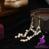 Long Tassel Pearl Earrings