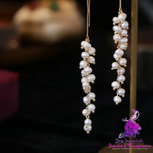 Long Tassel Pearl Earrings