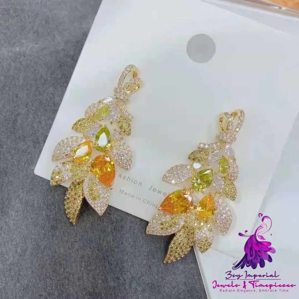 Fashion Zircon Flower Earrings