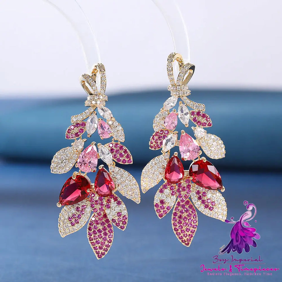 Fashion Zircon Flower Earrings