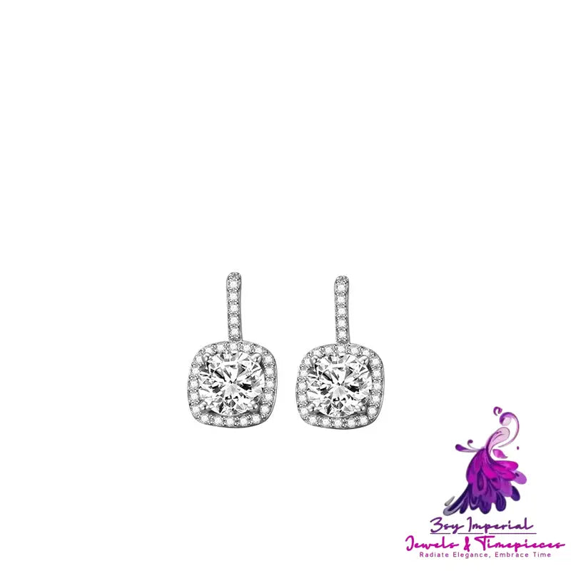 Square Zircon Stud Earrings