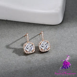 Square Zircon Stud Earrings