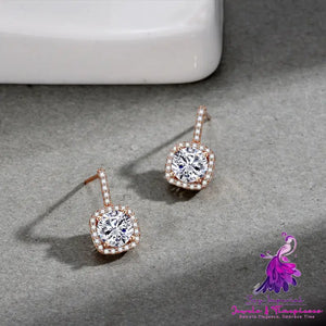 Square Zircon Stud Earrings