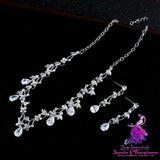 Elegant Zircon Necklace and Earrings