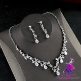 Elegant Zircon Necklace and Earrings