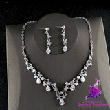 Elegant Zircon Necklace and Earrings