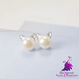 Cat Ears Freshwater Pearl Earrings