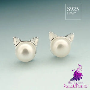 Cat Ears Freshwater Pearl Earrings