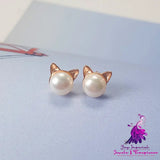 Cat Ears Freshwater Pearl Earrings