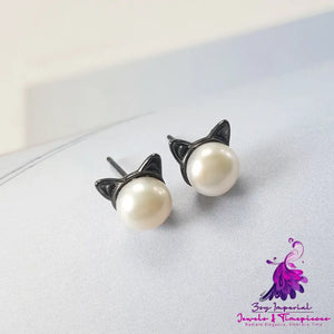 Cat Ears Freshwater Pearl Earrings