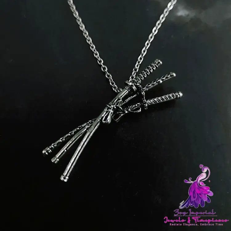 Three-knife Pendant Necklace