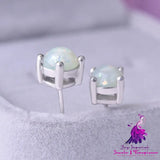 Opal Eight Claw Inlaid Ear Studs