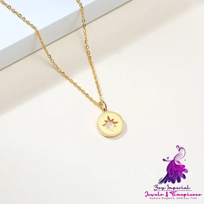 Eight Awn Star Hollow Necklace