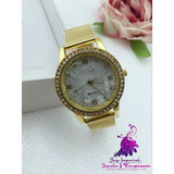 Gold Mesh Belt Women’s Electronic Watch