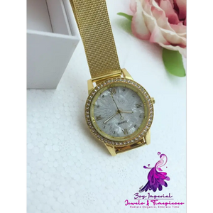 Gold Mesh Belt Women’s Electronic Watch