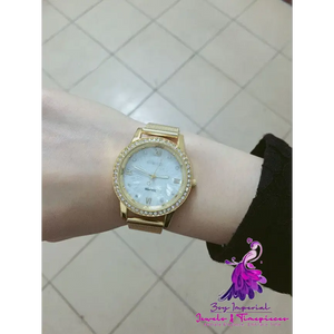 Gold Mesh Belt Women’s Electronic Watch