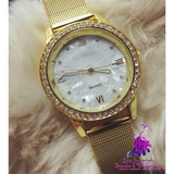 Gold Mesh Belt Women’s Electronic Watch