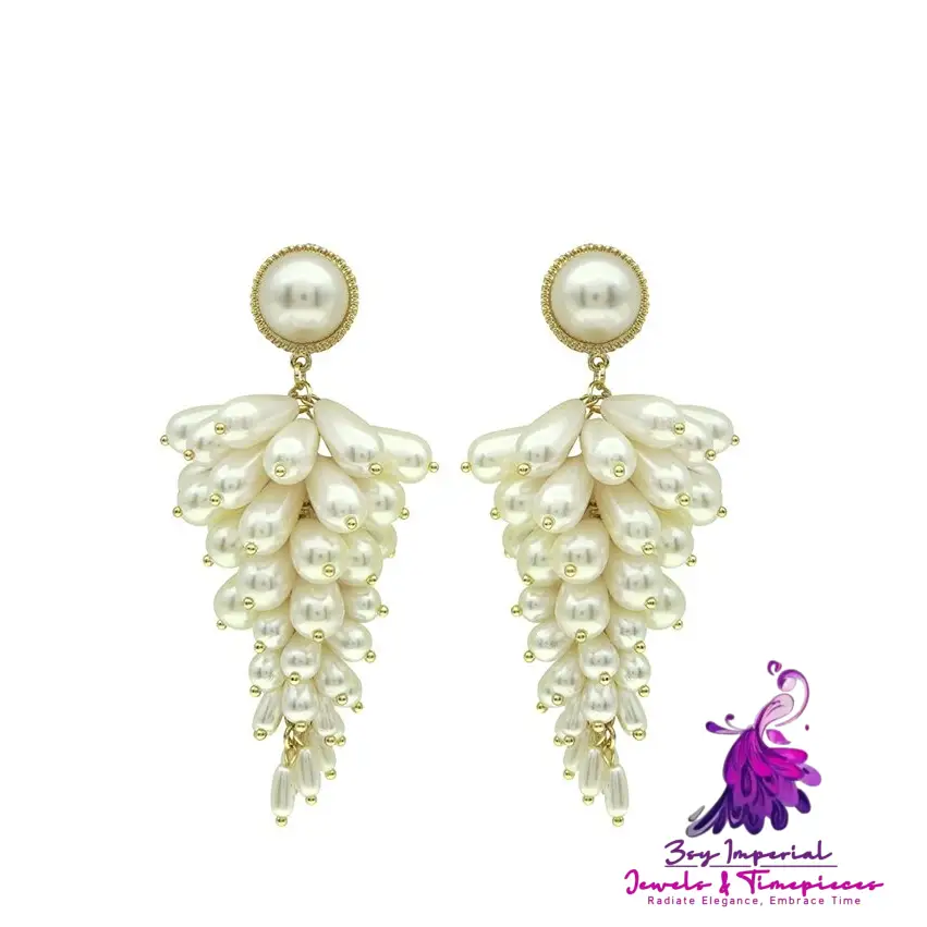 Elegant Imitation Pearl Tassel Earrings