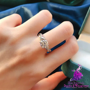 S925 Silver Twisted Round Engagement Ring