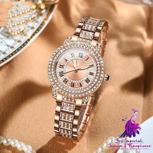 Elegant Sparkling Diamond Quartz Watch