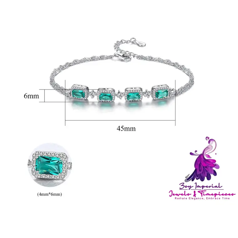 Fashion Emerald Sterling Silver Bracelet