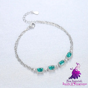 Fashion Emerald Sterling Silver Bracelet