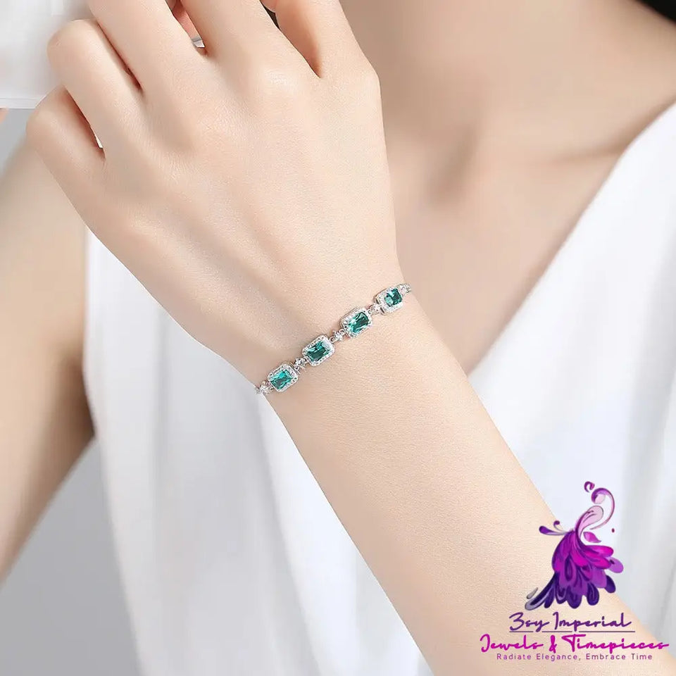 Fashion Emerald Sterling Silver Bracelet