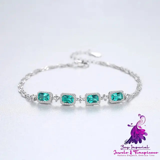 Fashion Emerald Sterling Silver Bracelet