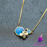 Luxury Blue Opal Pendant Necklace