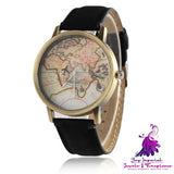 Lychee Leather Map Wind Watch