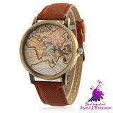 Lychee Leather Map Wind Watch