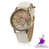 Lychee Leather Map Wind Watch